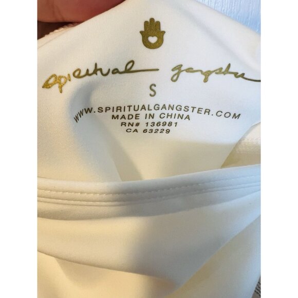 Spiritual Gangster Kaci Asymmetric Active Dress Small White Biker Shorts NWT - Picture 11 of 13